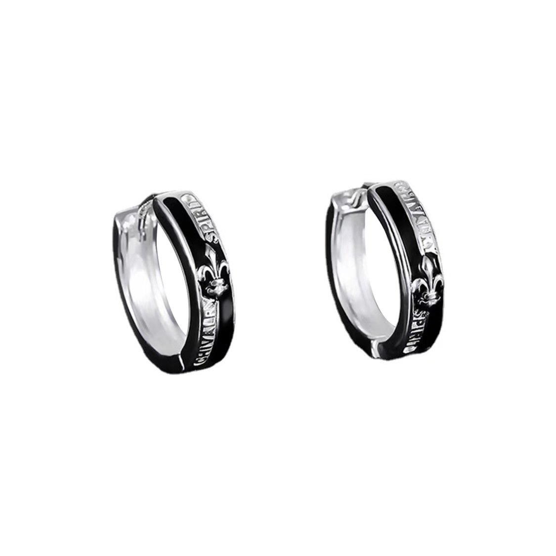 Black Enamel Hoop Earrings ready stock fashion jewelry wholesale style