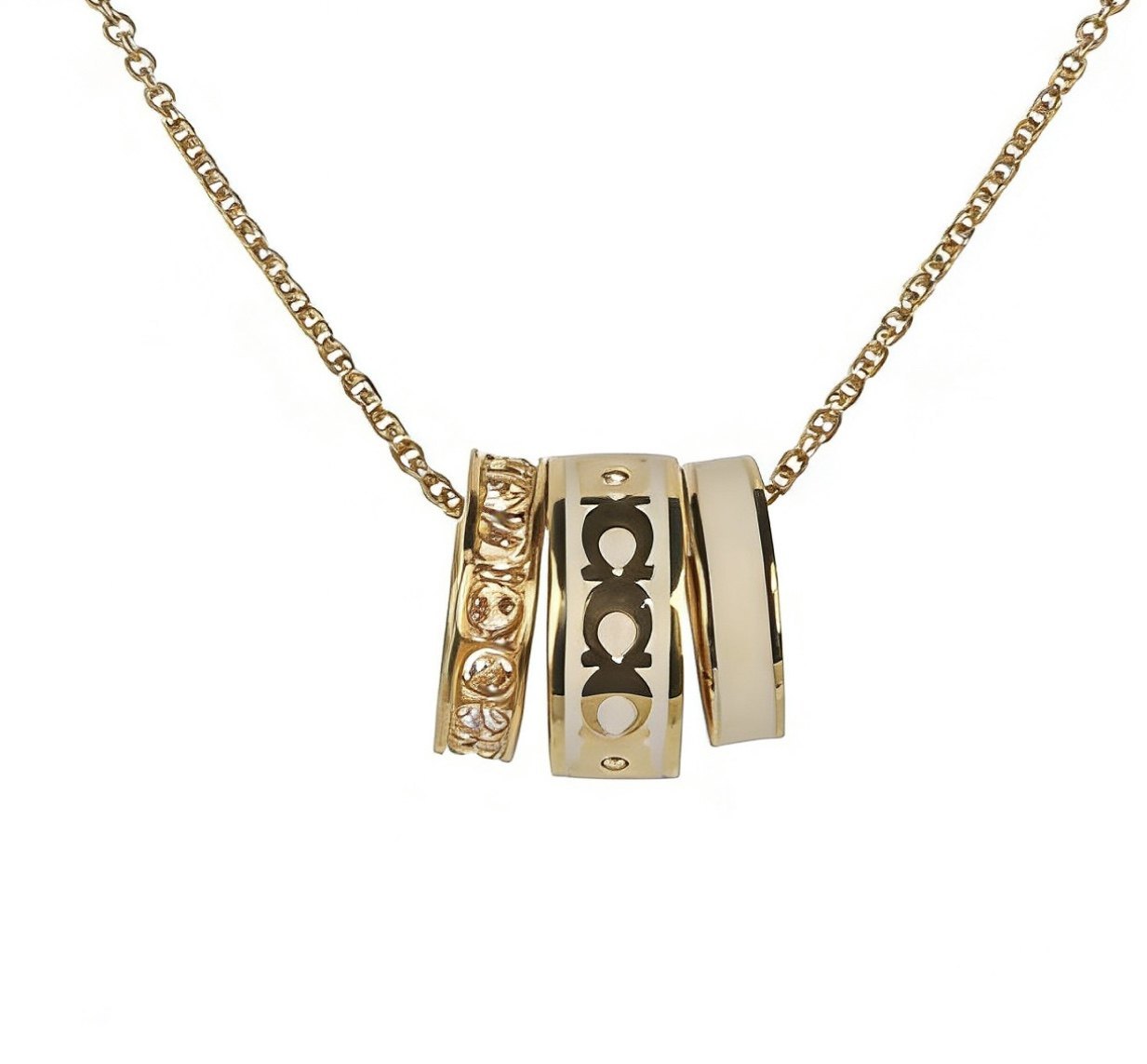 White Logo Tag Pendant Necklace ready stock fashion jewelry wholesale style