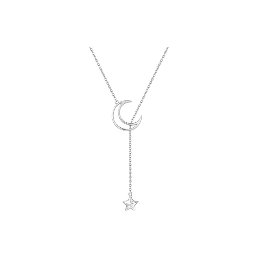 Moon Star Drop Necklace ready stock fashion jewelry wholesale style
