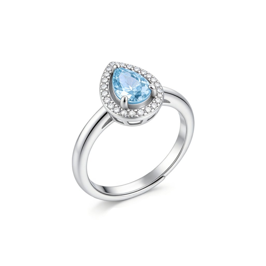 Blue Tear Statement Ring