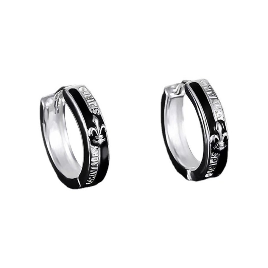 Black Enamel Hoops