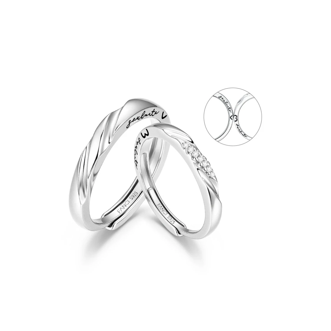 Fanqi BT06 Couple Ring ready stock fashion jewelry wholesale style