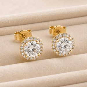 Certified Lab-Grown Diamond Stud Earrings - Yellow Gold